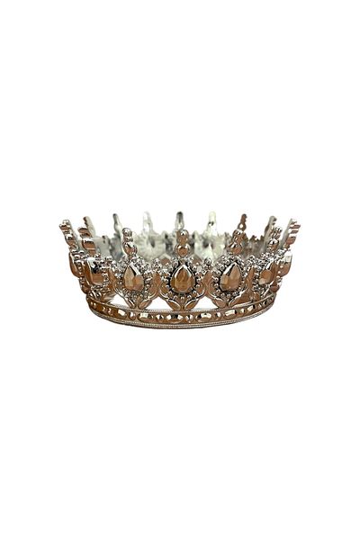 Partimalzemeleriburada Cake Crown Luxury Mica Silver