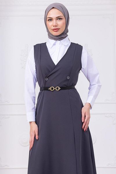 hafsamina Ζώνη με κουμπιά Gilet Smoked HM2741