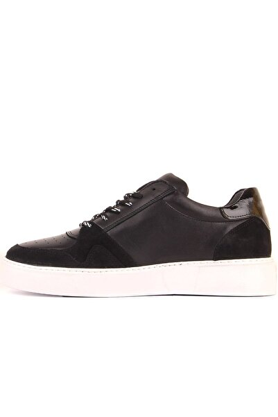 SailLakers Sail Lakers - Black Leather, Suede Lace-Up Men's Casual Shoes