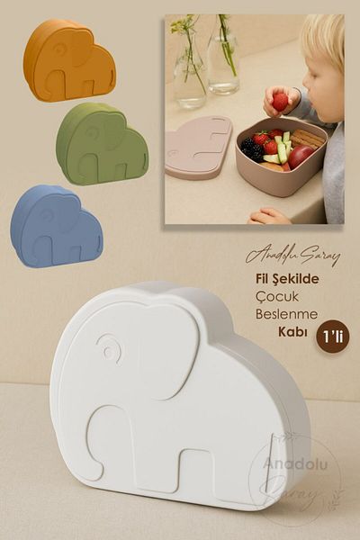 Anadolu Saray Minimalist Elephant Shaped Lunch Box Children's Lunch Box Children's Lunch Box - 1 Pc