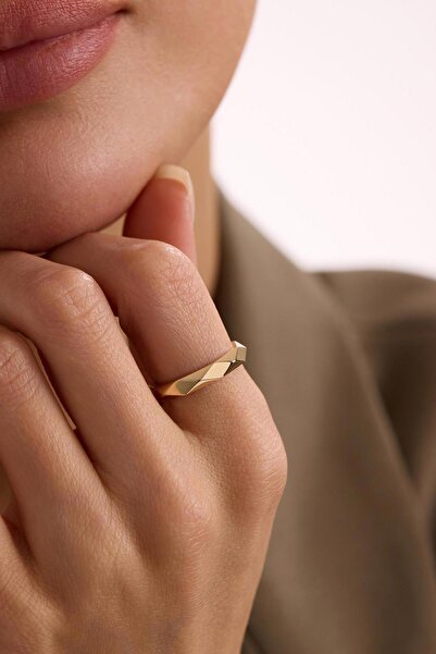 Bayar Gold 14 Ayar Altın Faset Yüzük