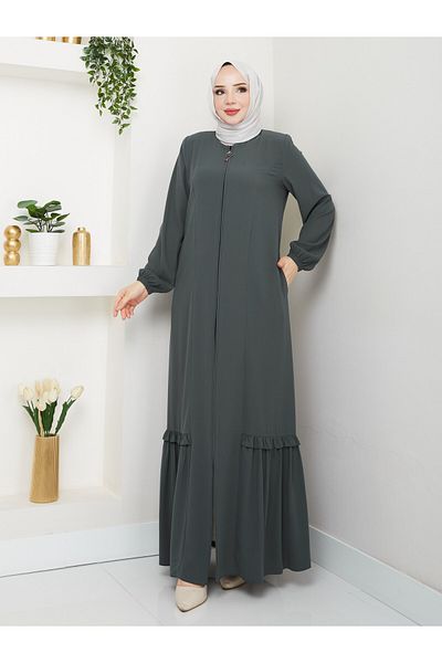 SG SARİALGİYİM New Season Skirt with Pleat Detail, Special Cut, Elastic Sleeves, Full Length, Zippered, Summer Quality Ferace