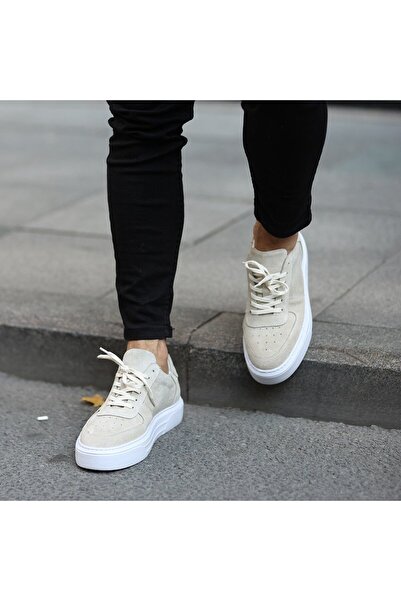 SailLakers - Beige Suede Leather Men's Casual Shoes 101-7048-Gom228