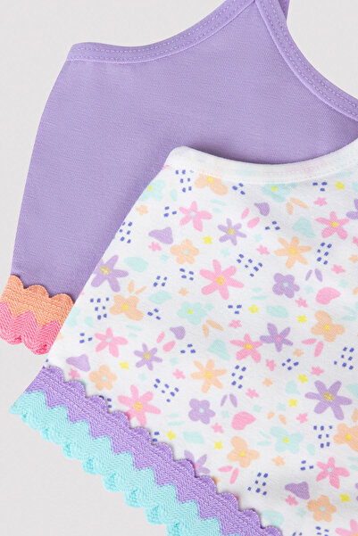 Penti Girl's Floral Patterned Colorful 2-Piece Crop Top