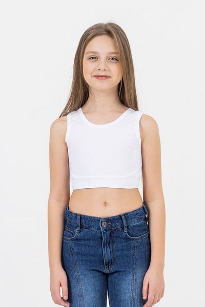 DMB BOYS & GIRLS Thick Strap Stretch Cotton Comfortable Athlete Crop Tank Top Girls' Body Suitable for Daily Use
