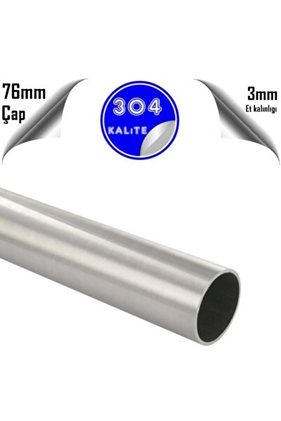 abcpaslanmaz Paslanmaz Çelik 304 Kalite Boru 76 X 3 Mm (50 CM)