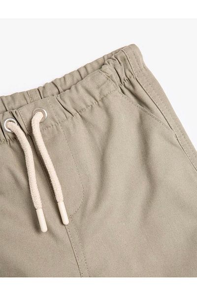 Koton Cotton Pocket Detailed Tie Waist Khaki Baby Boy Shorts 5Smb40029Tw