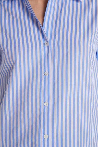 Tudors Kadın Slim Fit Dar Kesim Uzun Kollu Çizgili Gömlek