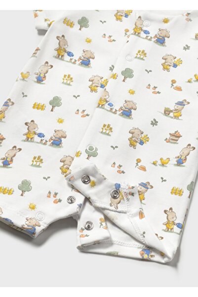 MAYORAL Baby Boy Printed 2-Piece Rompers Set White-Yellow 1707
