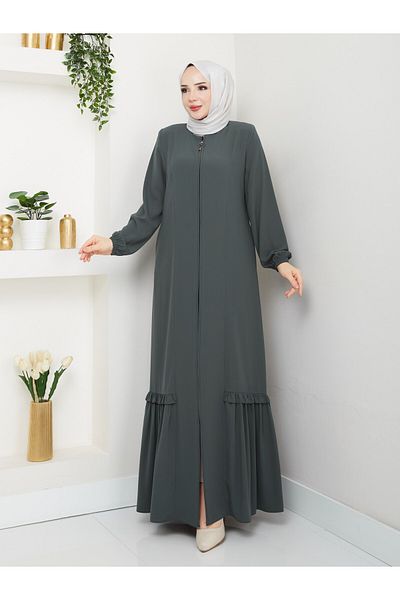 SG SARİALGİYİM New Season Skirt with Pleat Detail, Special Cut, Elastic Sleeves, Full Length, Zippered, Summer Quality Ferace