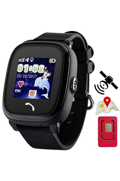 Techone Wonderwatch Kids Gps Smartwatch With Location And Phone, Black