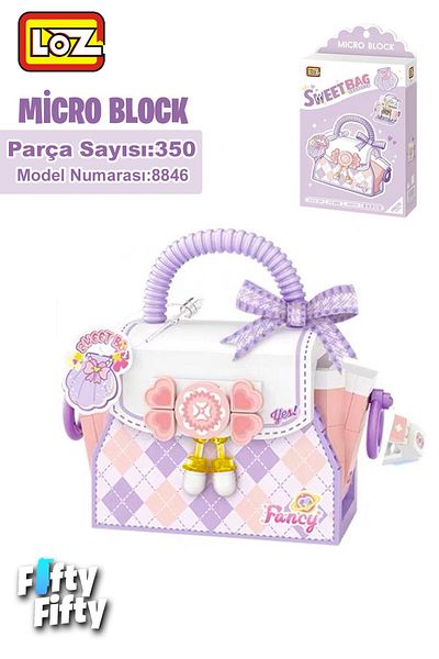 Vagonlife Loz Micro Block Sweet Bag Series Purple Bag 350 Piece Toy Construction Set Fflz-8846