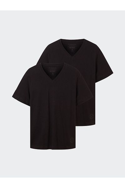 Tom Tailor tom tailor Men's Set of 2 T-shirts 1037738 Black