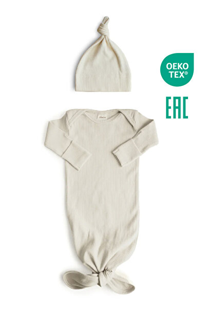 Minuche طقم بدلة أطفال وقبعة صغيرة برباط وربطة سفلية 100% قطن - تصميم سهل الف...