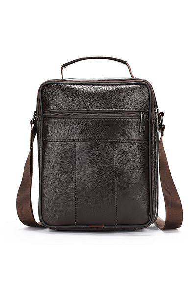 Toro Nero Men's brown genuine leather bag Deian