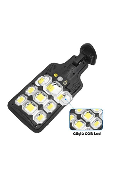 Powermaster Hs-8037b Solar 9 Cob Ledli Hareket Sensörlü Sokak Lambası