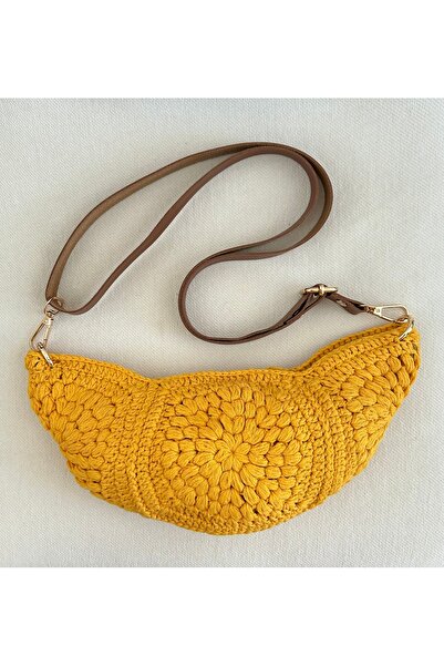 NapaDesignArt Pamuk Çapraz Çanta, Çapraz Askılı Hasır Çanta, Yazlık Çanta, Ör...