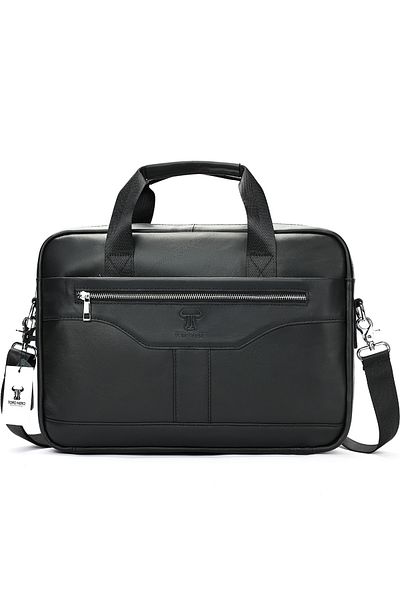 Toro Nero Men's bag made of black genuine leather Taska