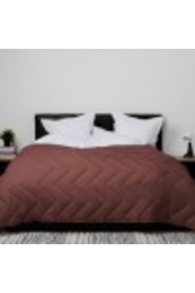 Pucioasa Winter wool quilt with cotton face (damask) 160x210cm, Sulfur, Brown