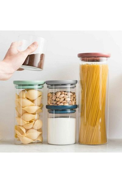 Berghoff Food container set, 3 pieces, Glass, Multicolor