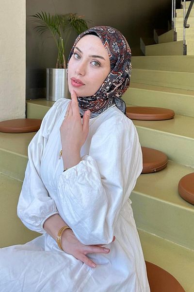 lamelif Retro Pattern Soft Scarf Tile