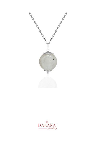 DAKANA JEWELLERY Certified Natural Moonstone Gemini Silver Necklace