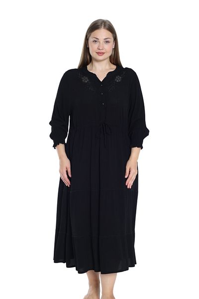 Juliet Deluxe Γυναικείο Κομψό Φόρεμα από Υφαντό Βισκόζη Plus Size 33475