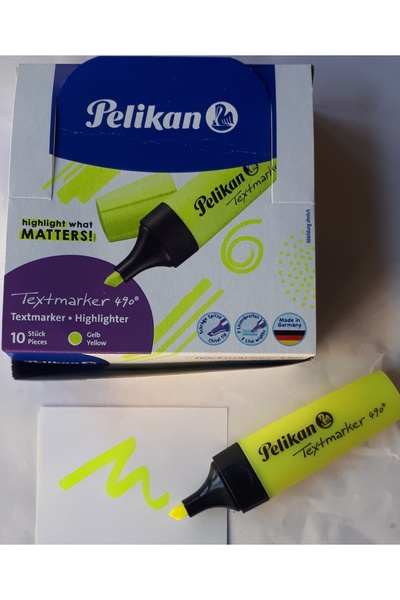 Pelikan Fosforlu Kalem Neon Sarı 10 Adetli Kutu Pelikan