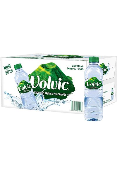Volvic Natural Water, Mineral Drinking Water, Sustainably Sourced & Volvican Spirited Water Bottle,