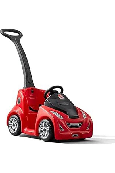 Step 2 Step2 Buggy GT|Single Seater Kids Push Car with Seatbelt,Horn &Storage Trunk – Red, Ages 18 Months+