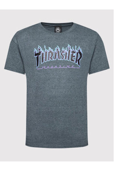 Thrasher Tricou bărbătesc THRASHER FLAME T-SHIRT Bleumarin