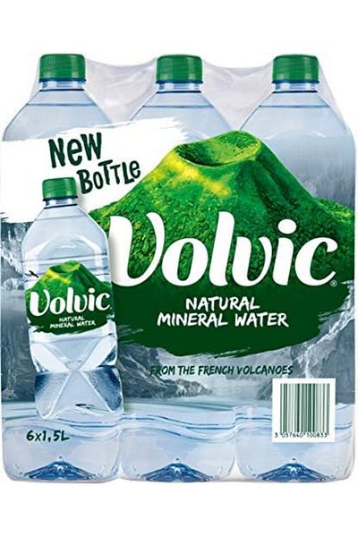 Volvic Natural Water, Mineral Drinking Water, Sustainably Sourced Water Bottle, Case Of 6 X 1.5L Vol