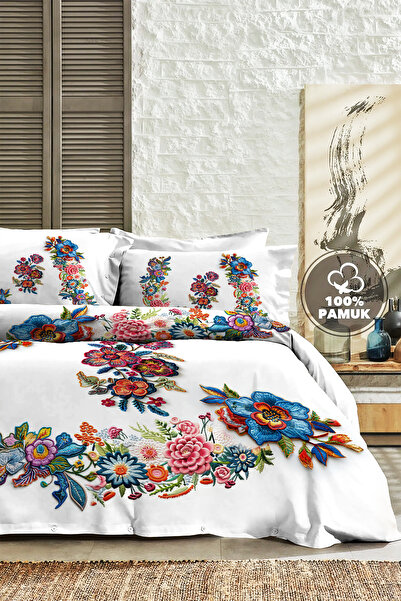 MonoHome %100 PAMUK Ranforce Çeyizlik Luxury 5D Dijital Çift Kişilik Nevresim...