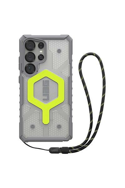 UAG Case for Samsung Galaxy S25 Ultra - UAG Pathfinder Clear MagSafe - Active Neon Lanyard