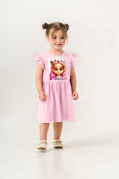 Gocoland Girl's Short Sleeve Lycra Combed Cotton Printed Dress
