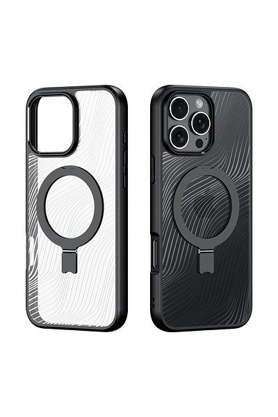 Dux Ducis IPhone 16 Pro Max Case - Dux Ducis Aimo MagSafe Magnetic Stand - Black