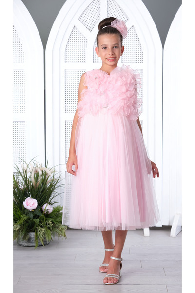 Via Bambino فستان بناتي وردي 3183