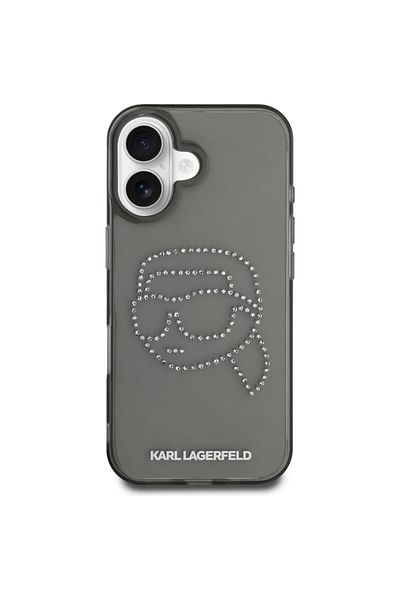 Karl Lagerfeld Case for iPhone 16 - Karl Lagerfeld IML Rhinestones (KLHCP16SHKHDCELK) - Karl Head