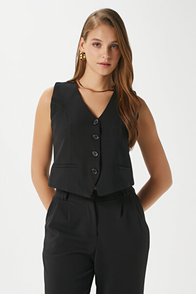 Ritnice Women's Petra Black Vest Lycra Pants Bottom Top Set