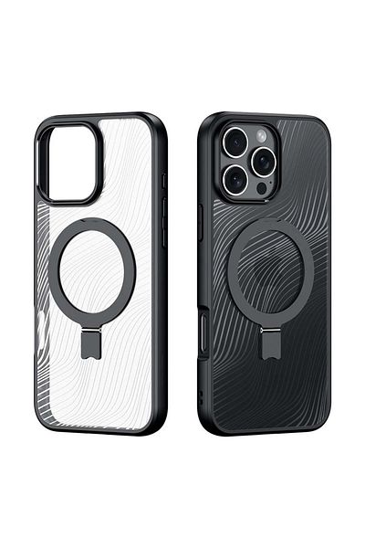 Dux Ducis IPhone 16 Pro Case - Dux Ducis Aimo MagSafe Magnetic Stand - Black