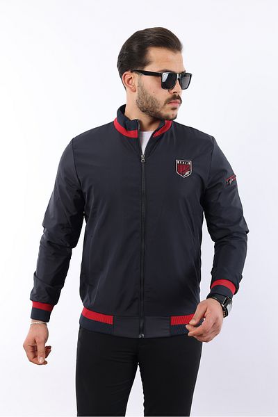 ixir Мъжко тъмносиньо сезонно палто и яке - Sporty Emblem