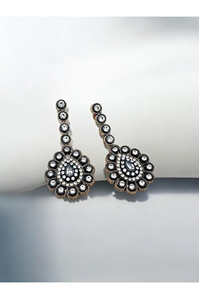 FUYA JEWELLERY Zirkon Taşlı Elmas Montür Su Damlası Küpe