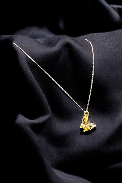 Altınaşkı Kalemli Kelebek Altın Kolye