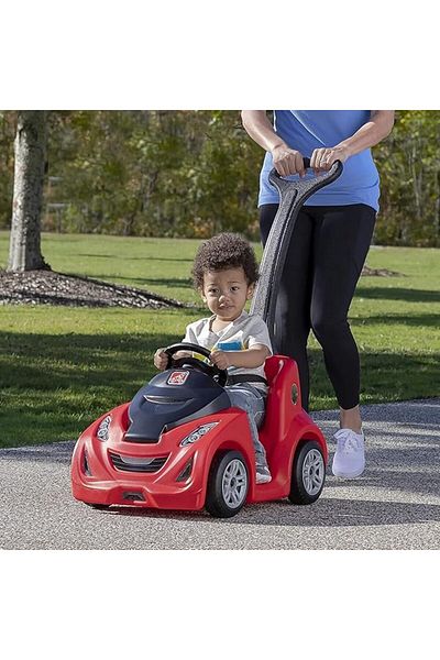 Step 2 Step2 Buggy GT|Single Seater Kids Push Car with Seatbelt,Horn &Storage Trunk – Red, Ages 18 Months+