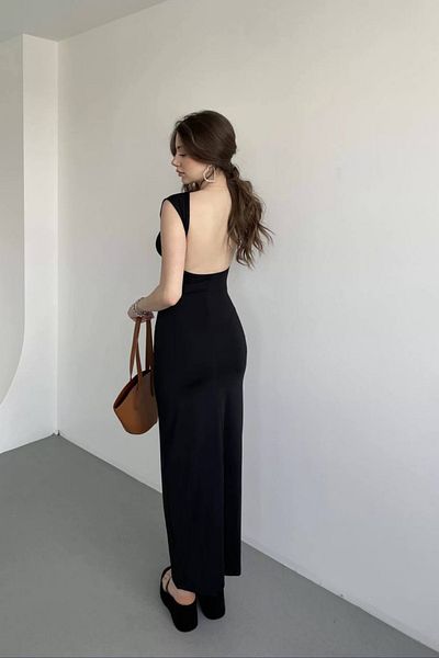 Sorridi Back Low-Cut Basic Soft Touch Sleeveless Maxi Dress
