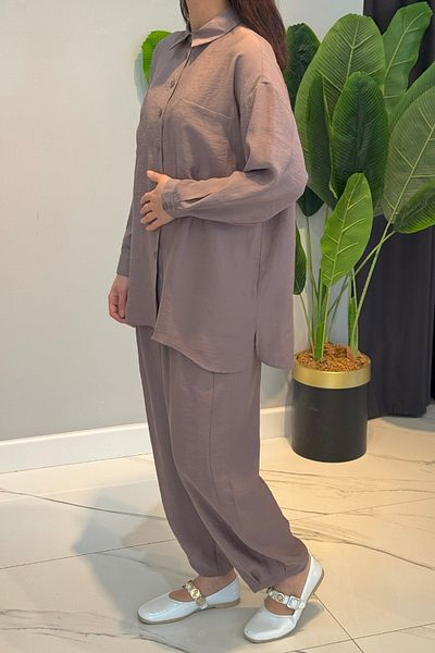 Nuss Shirt Trousers Suit 1046 Brown