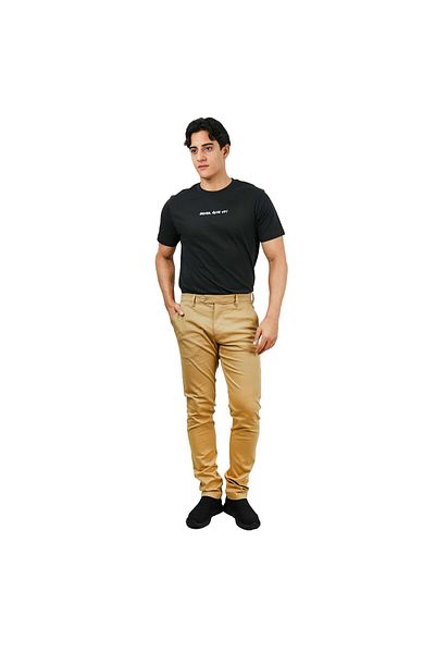 Giordano Men's Low Rise Slim Fit Cotton Twill Khakis