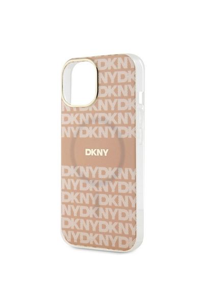 Dkny IPhone 15 Plus Case - DKNY IML Mono & Stripe MagSafe (DKHMP15MHRHSEP) - Pink