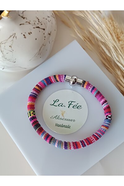 La fee aksesuar سوار مغناطيسي على الطراز البوهيمي الوردي مقاس 20 سم