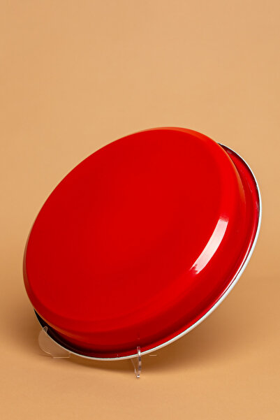 EBUTAY La Vita Rossa Vintage Emaye Yuvarlak Kırmızı Fırın Tepsisi